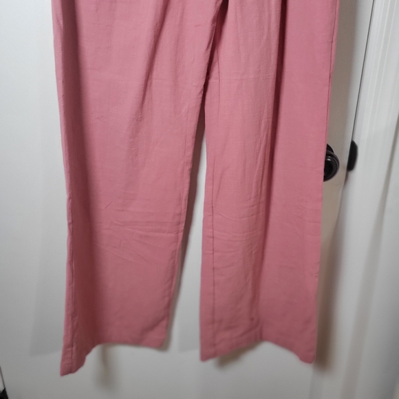 Halara High Waisted Side Pocket Wide Leg Casual Pants | Pink Rosette | Size Medi - Picture 2 of 6